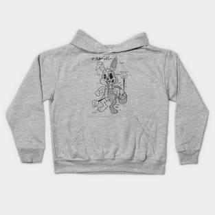 EASTER BUNNY ANATOMY - LINES Kids Hoodie